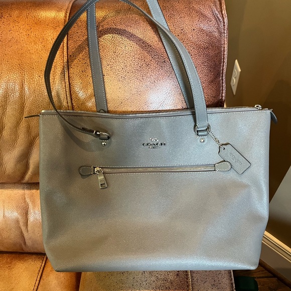Coach Gray Gallery Leather Tote - Picture 1 of 4
